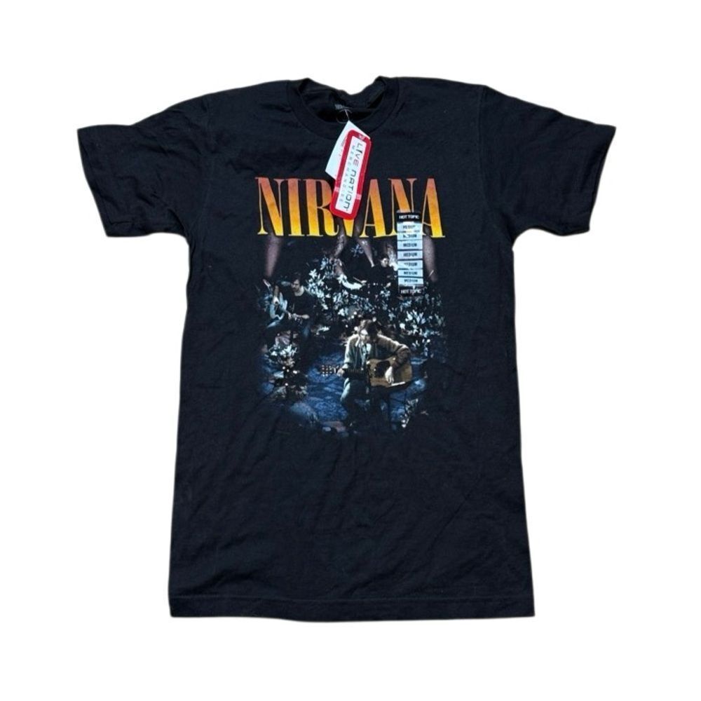 NWT Nirvana Unplugged Tour Tshirt Black Short Sleeve Medium